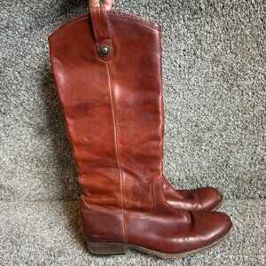 Frye Boots Womens 9B Melissa Button Brown Leather Knee-High Riding #77167